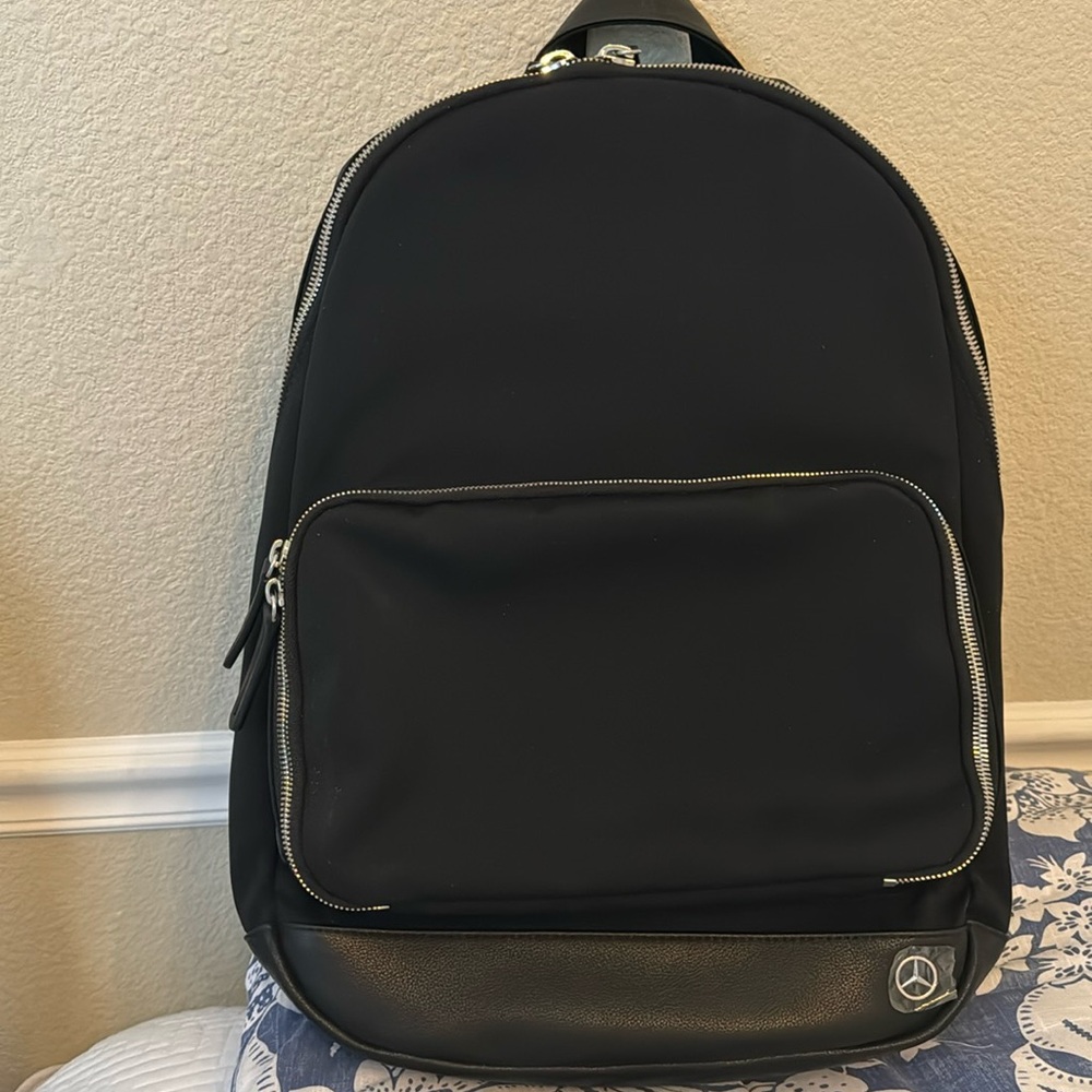 Haerfest Mercedes-Benz limited edition backpack with travel essentials.